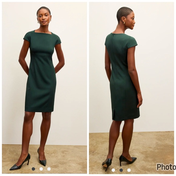 MM Lafleur Ashley Dress Recycled WonderTex Dark Emerald Green Size‎ 8 Shift - Picture 1 of 6